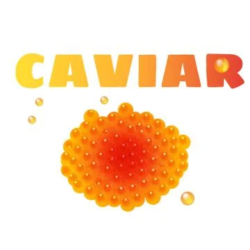 Red caviar isolated on white background Stock Illustration