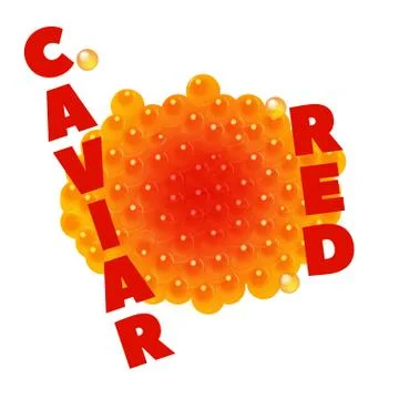 Red caviar isolated on white background Stock Illustration