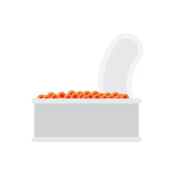 Red caviar in jar Stock Illustration