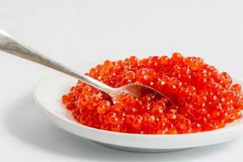 Red caviar in large view Foto stock