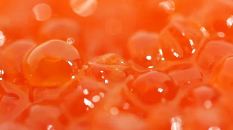Red caviar. macro Stock Footage 35999062
