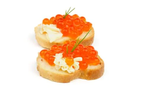 Red Caviar Snacks Stock Photos