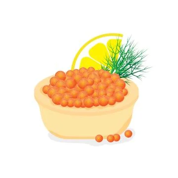 Red caviar in a tartlet appetizer for buffet Stock Illustration