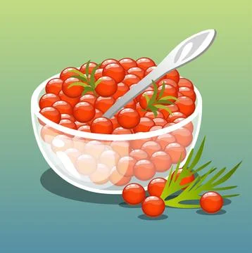 Red caviar. Vector illustration Stock Illustration