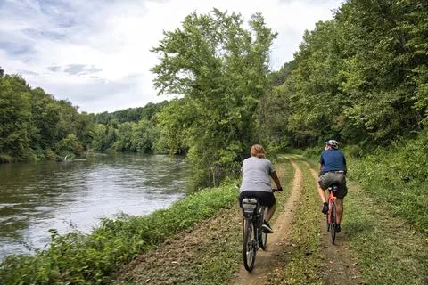 Red Cedar Trail Two Riders by River Stock Photos