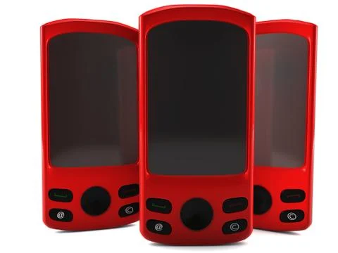 Red cell phones Illustrazione stock