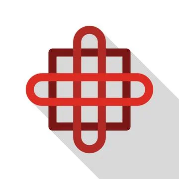 Red celtic knot forming cross shape with long shadow Ilustración de archivo
