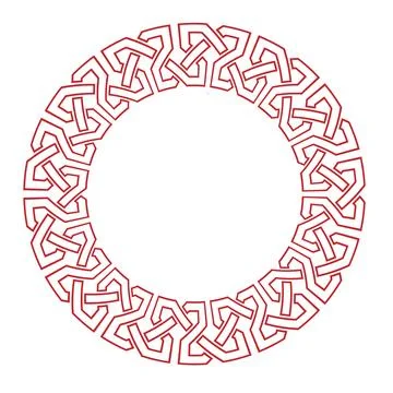 Red Celtic knot pattern on white background Stock Illustration