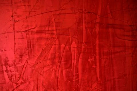 Red cement wall texture with paint stains , red abstract background. Stock Photos