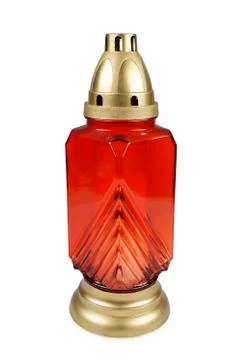 Red cemetery lantern Stock Photos