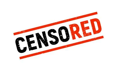 Red censor rubber stamp grunge icon. Content censor vector red stamp control Illustrazione stock