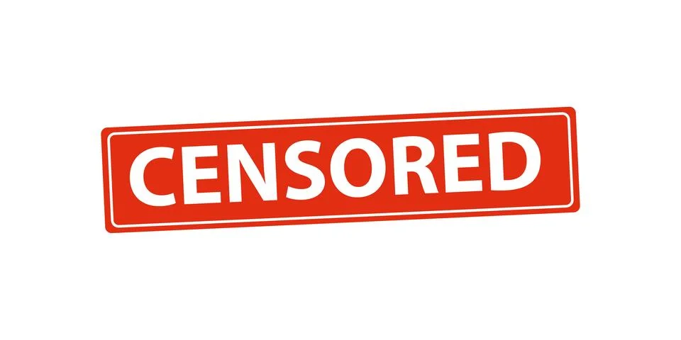 Red censor rubber stamp grunge icon. Content censor vector red stamp control Illustrazione stock