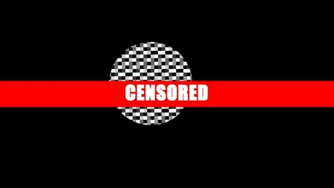 Red Censored Label over Pixelated Circle on Black Background 4K Vídeo Stock 338328367