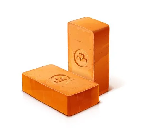 Red ceramic brick. Material for building. Eps10 vector illustration. Ilustración de archivo