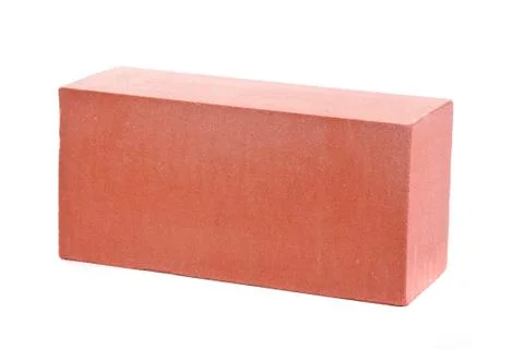 Red ceramic brick at the white background, isolated Stock Photos