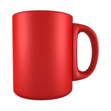 Red ceramic cup isolated on white Stock Illustration