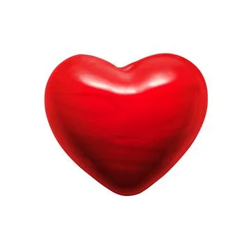 Red ceramic heart isolated on white background. Stock Illustration