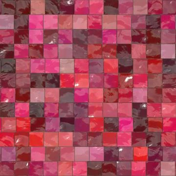 Red ceramic tile mosaic - seamless texture perfect for 3D modeling and rendering Stock Illustration