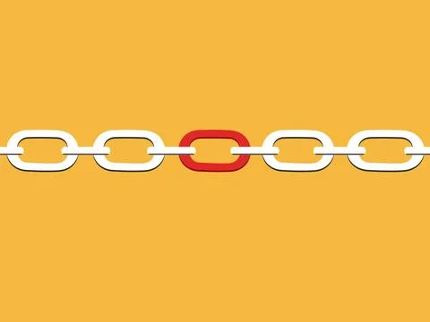 Red chain connects the chains together Stock Illustration