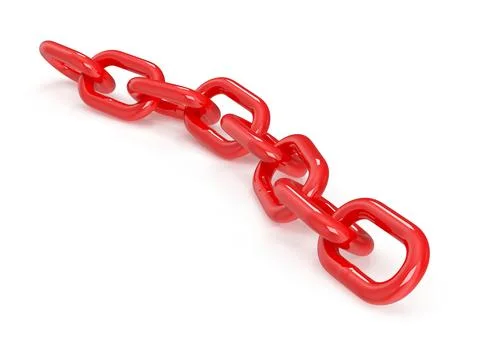 Red chain link illustration 3d render Stock Illustration