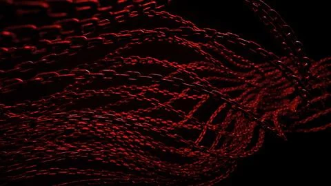 Red Chains In Darkness Stock Photos