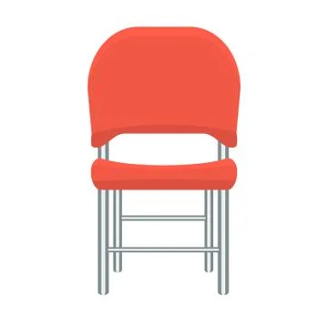 Red Chair with flat and solid color design. Stock Illustration