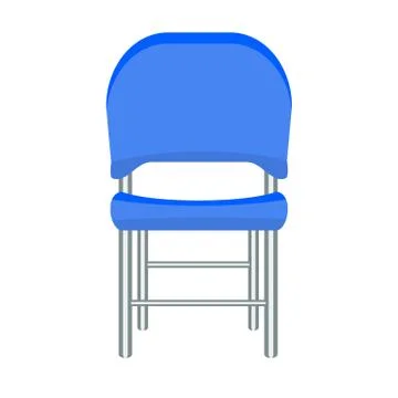 Red Chair with flat and solid color design. Stock Illustration