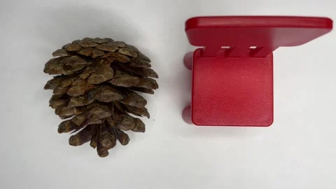 Red chair stands on a white background video Stock Footage 252188759