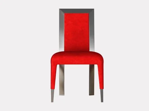 Red chair on a white background 3d rendering Illustrazione stock