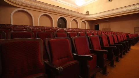 Red chairs close-up 2 Stock Footage 324813359