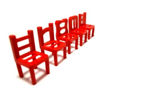 Red chairs on a white background Stock Illustration