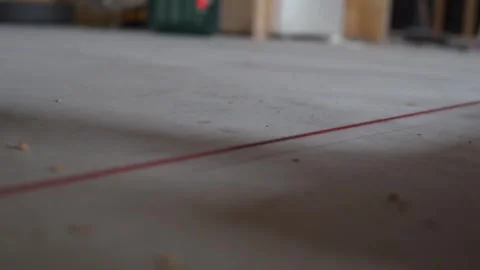 Red chalk line Stock Footage 313160871