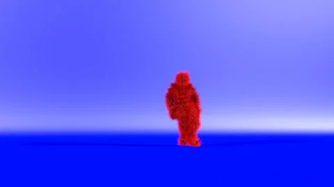 Red Character dancing on a purple background Stock Footage 147670688