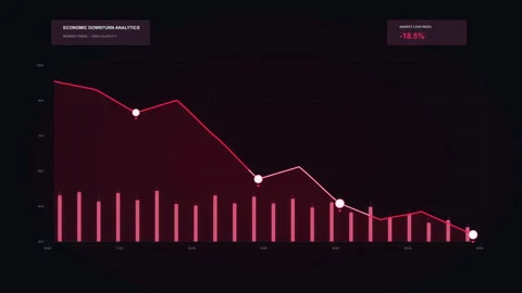 Red chart graph data analytics motion graphic Stock Footage 346875241