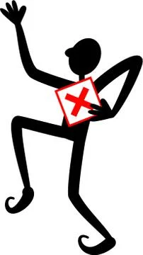 Red Check Box Man Stock-Illustration