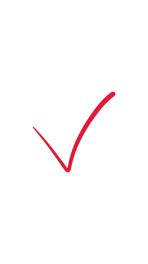 Red check mark drawing Stock Footage 289170020