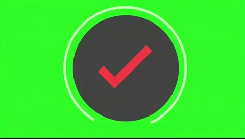 Red Check Mark Green Screen Animation Stock Footage 314911752