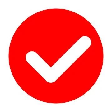 Red check mark icon. Stock Illustration