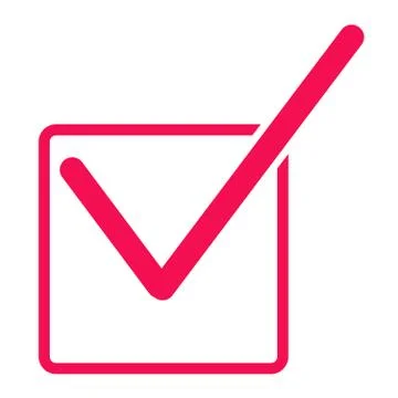 Red check mark icon on white background. Check mark icon for your web site de Stock Illustration