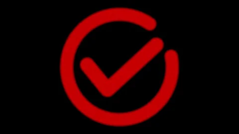 Red Check Mark Inside Circle with Textur... | Stock Video | Pond5