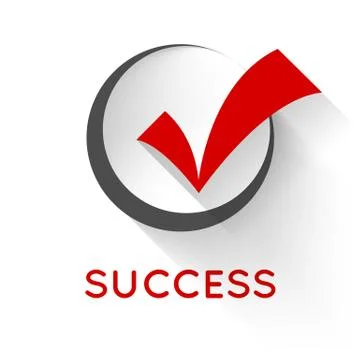 Red  check mark or tick in black round box with shadow Stock Illustration
