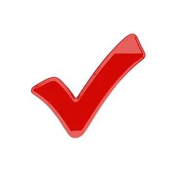Red Check Mark Symbol, Correct Sign, Success Concept, Isolated on White Bac.. 스톡 일러스트