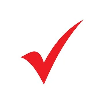 Red Check Mark Symbol Icon Stock Illustration