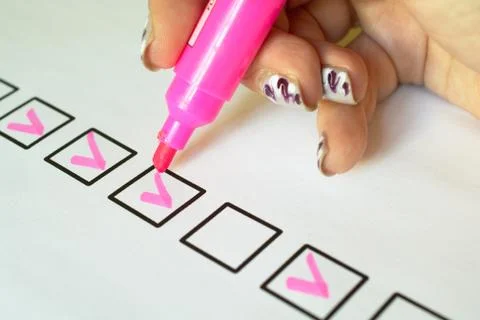 Red check-marks Stock Photos