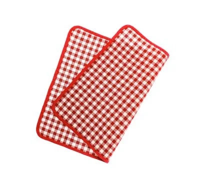 Red checkered napkin. Stock Photos