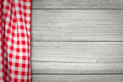 Red checkered tablecloth Stock Photos
