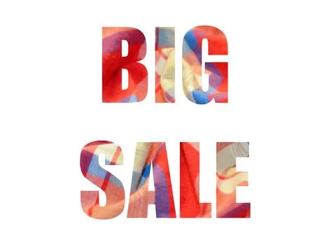 Red checkered textile background. Shot through cut-out silhouette of word SALE Stock Photos