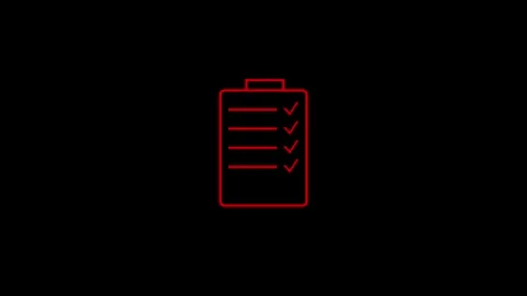 Red checklist animation on black background, motion graphics, task completi.. Vídeo Stock 331297608