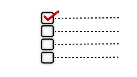Red Checklist Task List and Completed Tasks Icon Stock Footage 345100321
