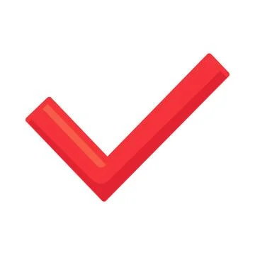 Red checkmark flat illustration representing verification イラスト素材